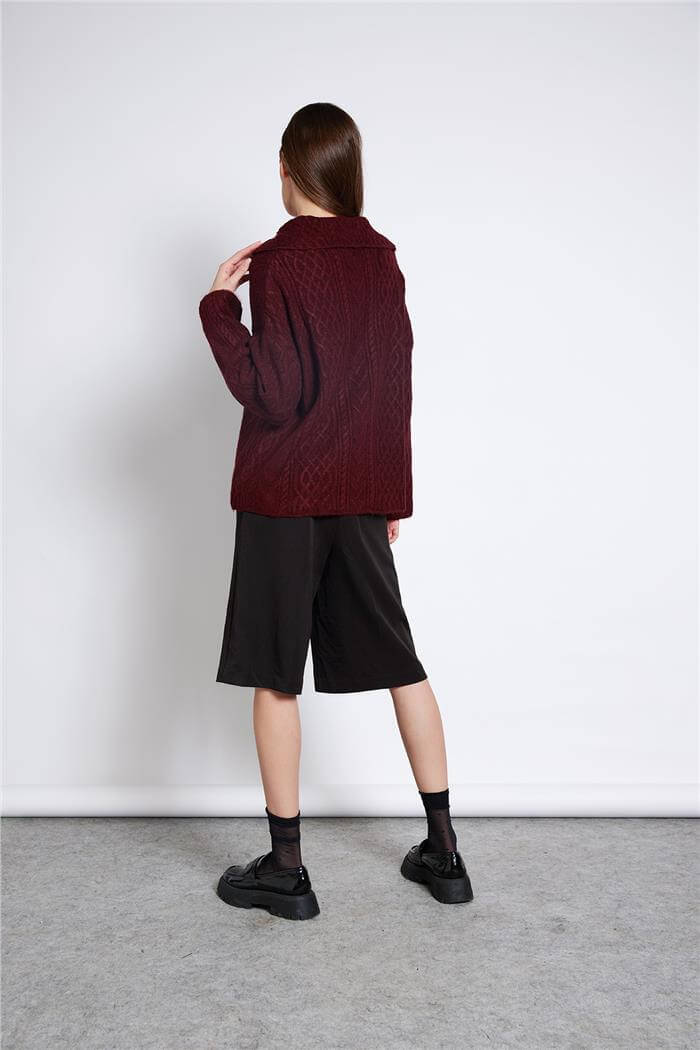 Avrile  Polo Yaka Triko Kazak BORDO A92628-S