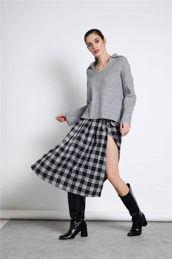 Avrile  Polo Yaka Triko Kazak GRİ A92628-S
