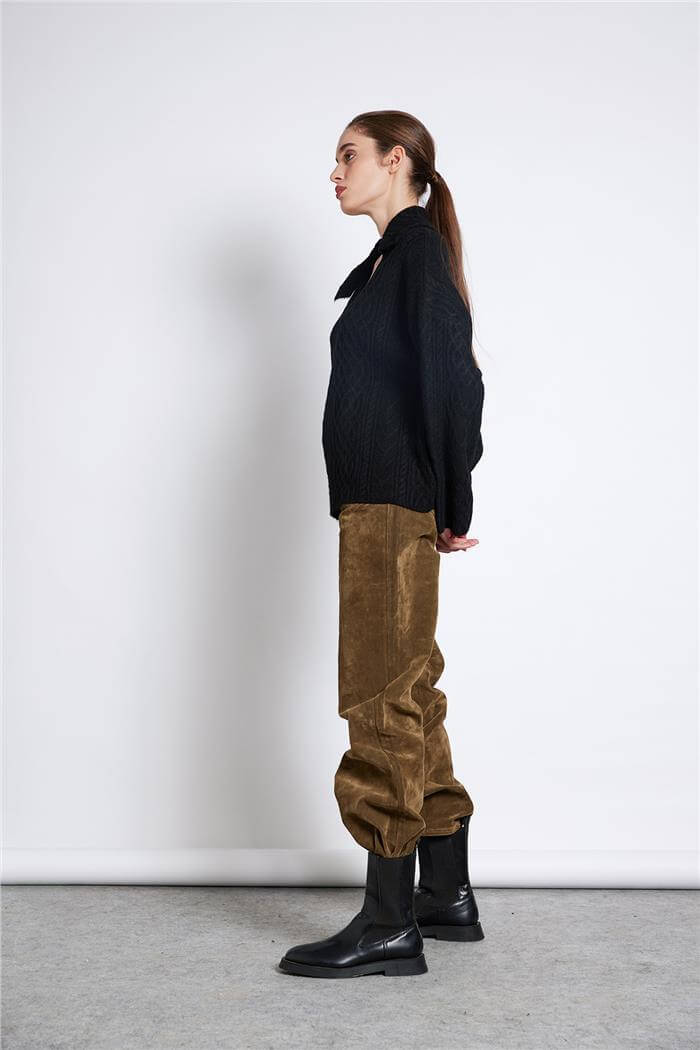 Avrile  Polo Yaka Triko Kazak SİYAH A92628-S