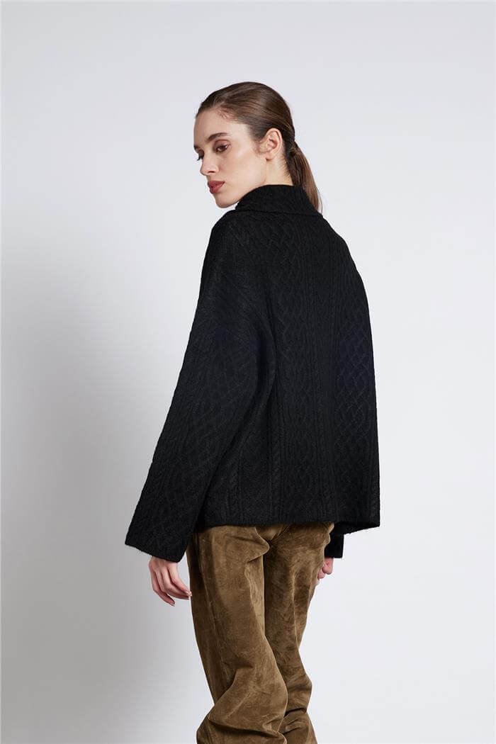 Avrile  Polo Yaka Triko Kazak SİYAH A92628-S