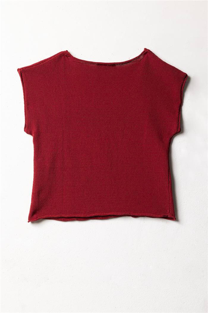 Nisan  Ajurlu Triko Bluz BORDO TT4510-Z