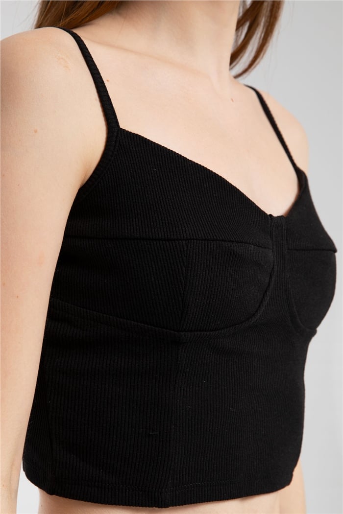 Nisan Askılı Bluz  SİYAH  N21-1060