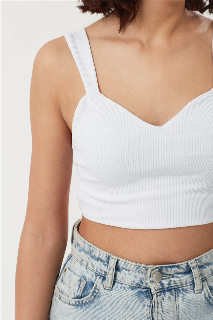 Nisan ASKILI KAŞKORSE CROP  BEYAZ  N22-1411