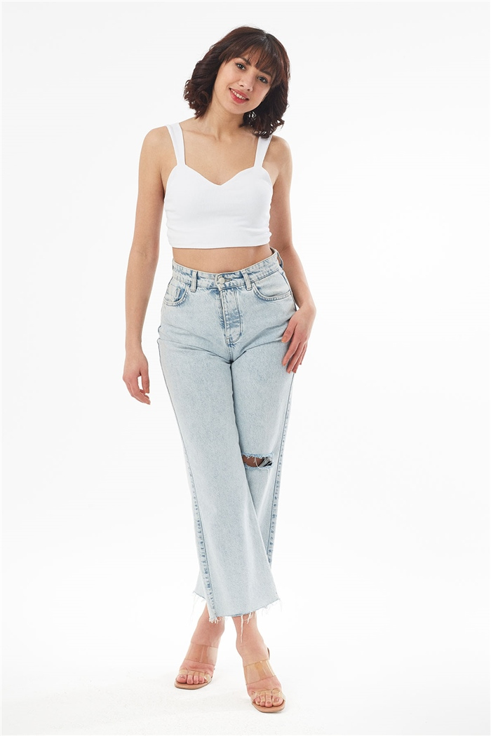 Nisan ASKILI KAŞKORSE CROP  BEYAZ  N22-1411