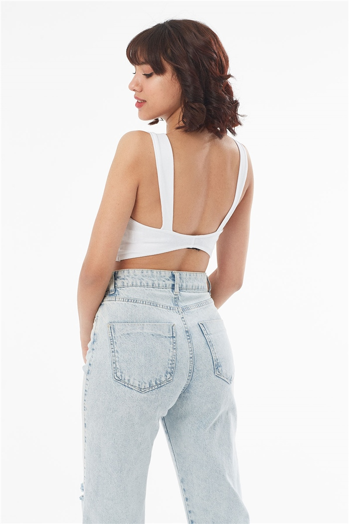 Nisan ASKILI KAŞKORSE CROP  BEYAZ  N22-1411