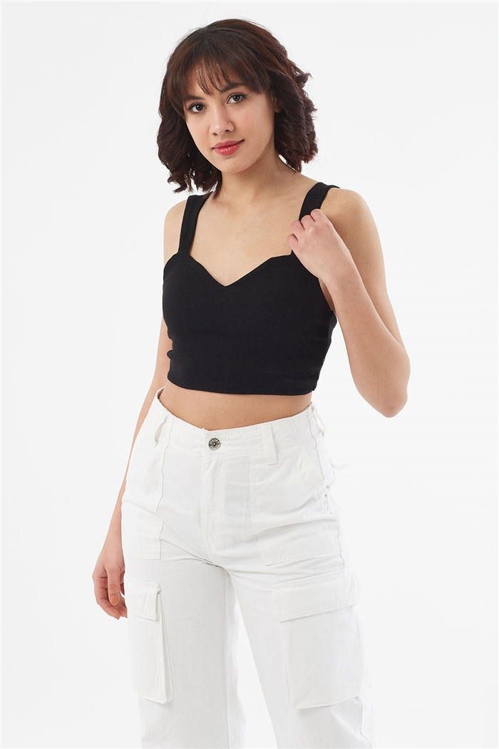 Nisan ASKILI KAŞKORSE CROP  SİYAH  N22-1411