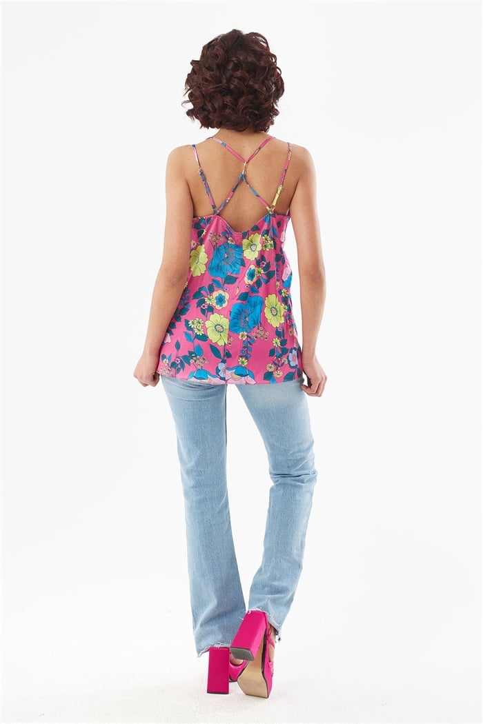Nisan ASKILI SATEN BLUZ  FUŞYA  N22-1393