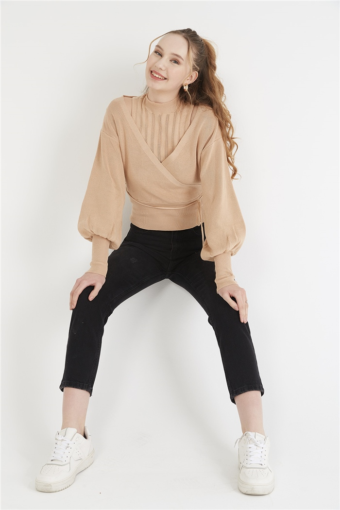 Nisan Atletli Krovaze Triko Kazak  CAMEL  TT3393-Z