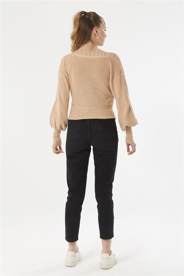 Nisan Atletli Krovaze Triko Kazak  CAMEL  TT3393-Z