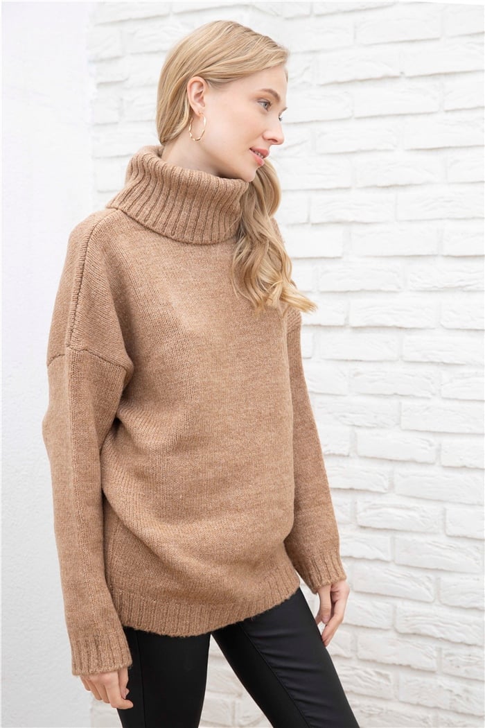 Nisan BALIKÇI YAKA KAZAK  CAMEL  TT3727-Z