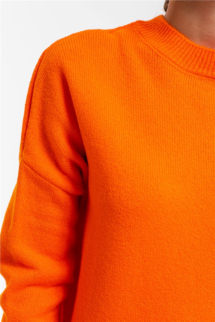 Nisan Bisiklet Yaka Salaş Triko Kazak  NEON ORANJ  TT3262-Z