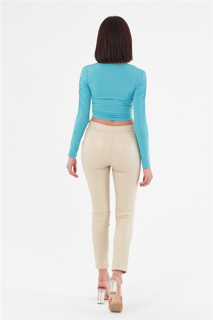 Nisan BÜZGÜLÜ BLUZ  AQUA  N22-1357