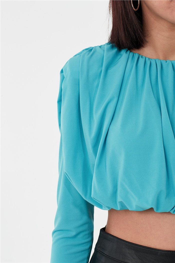 Nisan BÜZGÜLÜ BLUZ  AQUA  N22-1362