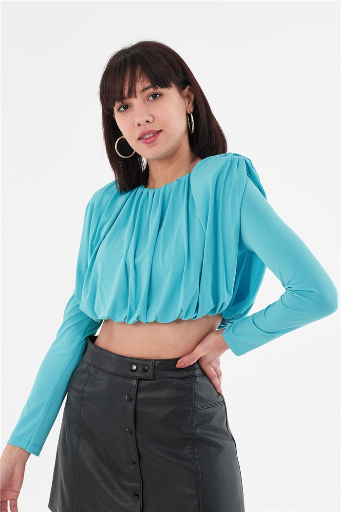 Nisan BÜZGÜLÜ BLUZ  AQUA  N22-1362