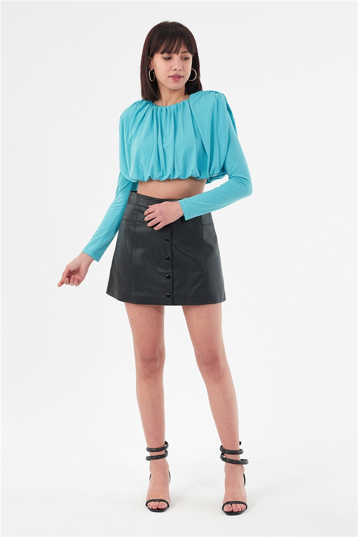 Nisan BÜZGÜLÜ BLUZ  AQUA  N22-1362