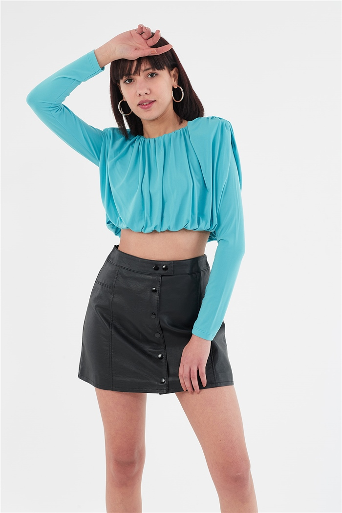 Nisan BÜZGÜLÜ BLUZ  AQUA  N22-1362