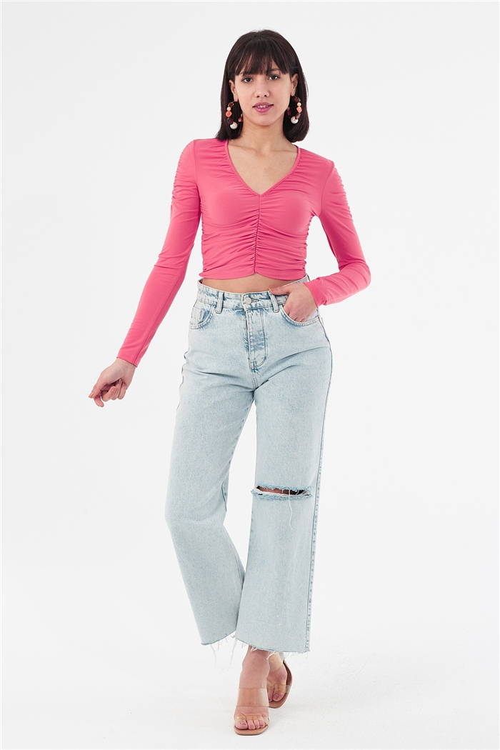 Nisan BÜZGÜLÜ BLUZ  CORAL  N22-1357