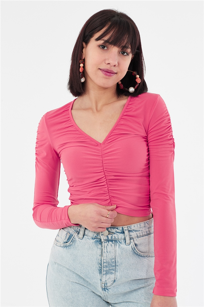 Nisan BÜZGÜLÜ BLUZ  CORAL  N22-1357