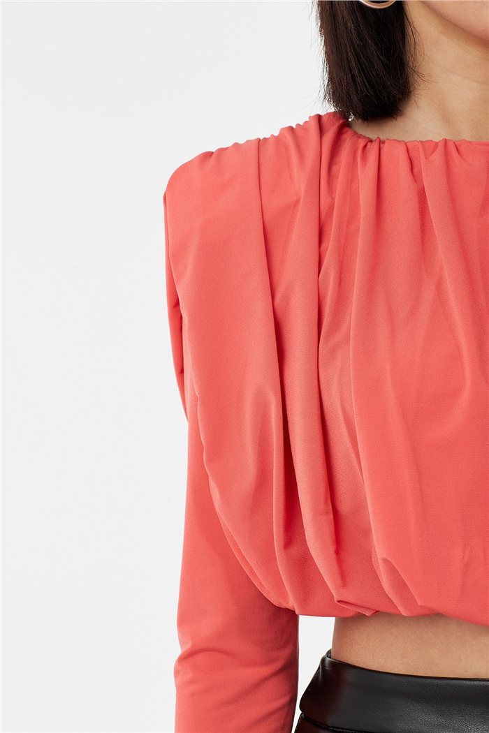 Nisan BÜZGÜLÜ BLUZ  CORAL  N22-1362