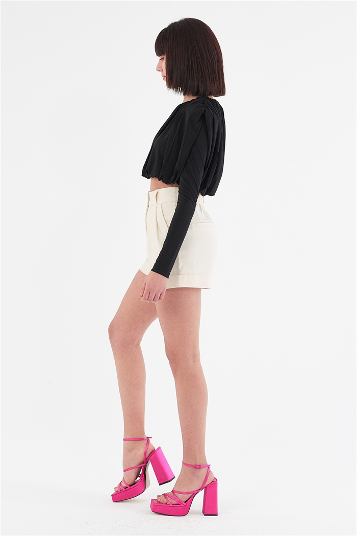 Nisan BÜZGÜLÜ BLUZ  SİYAH  N22-1362