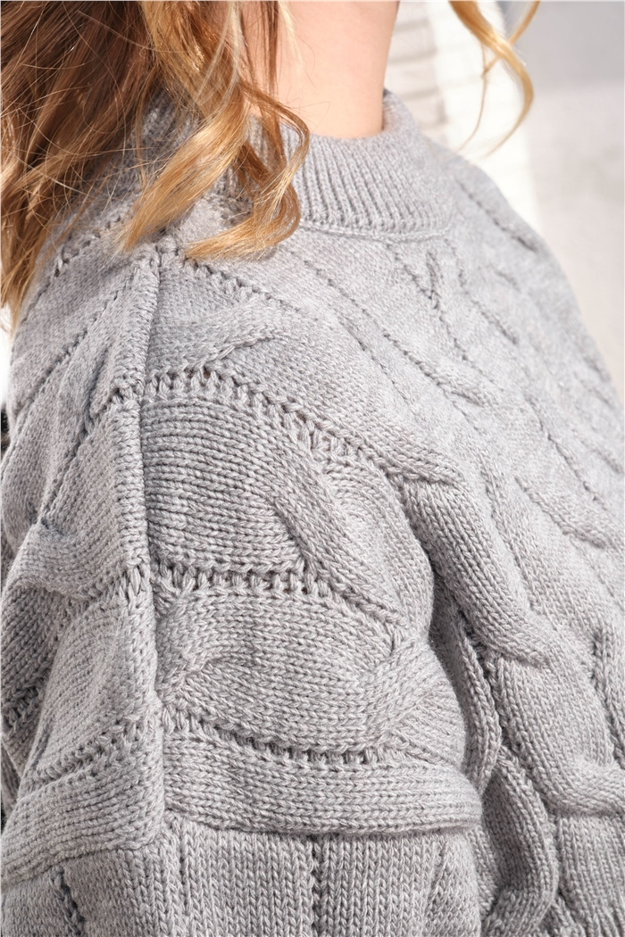 Nisan Crop Triko Kazak  GRİ  TT3756-Z