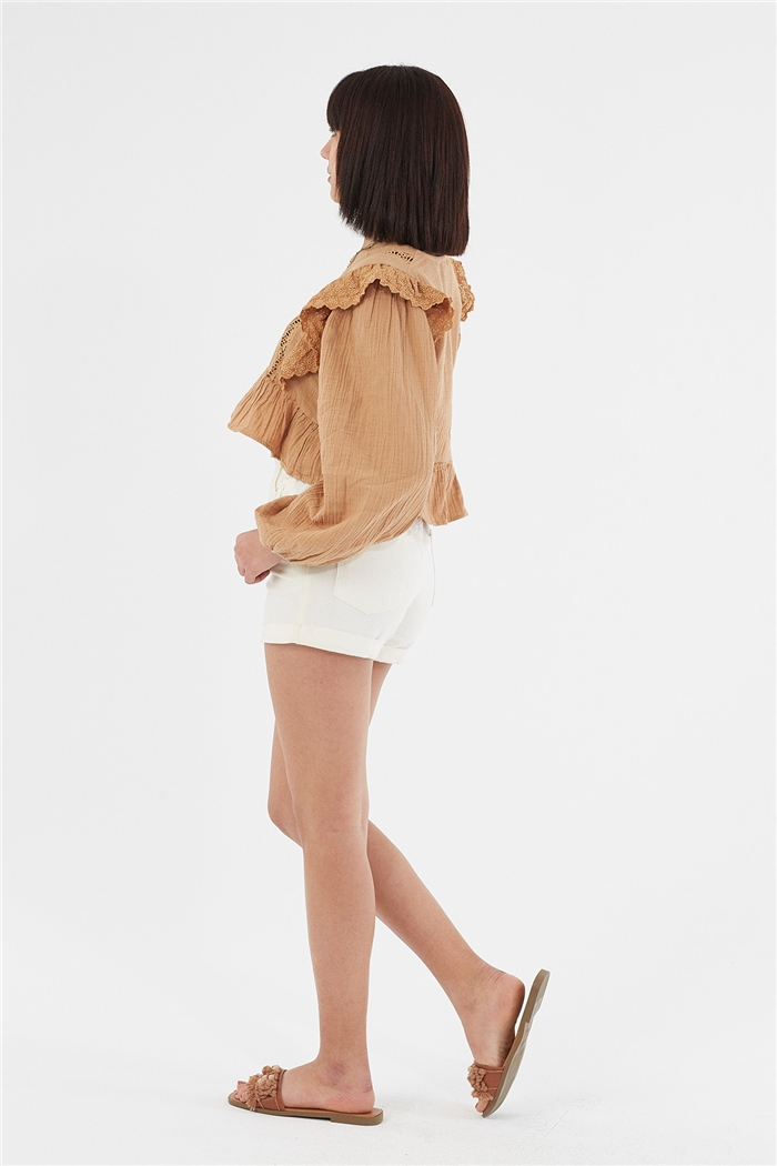 Nisan DANTEL DETAYLI BLUZ  CAMEL  N22-1346