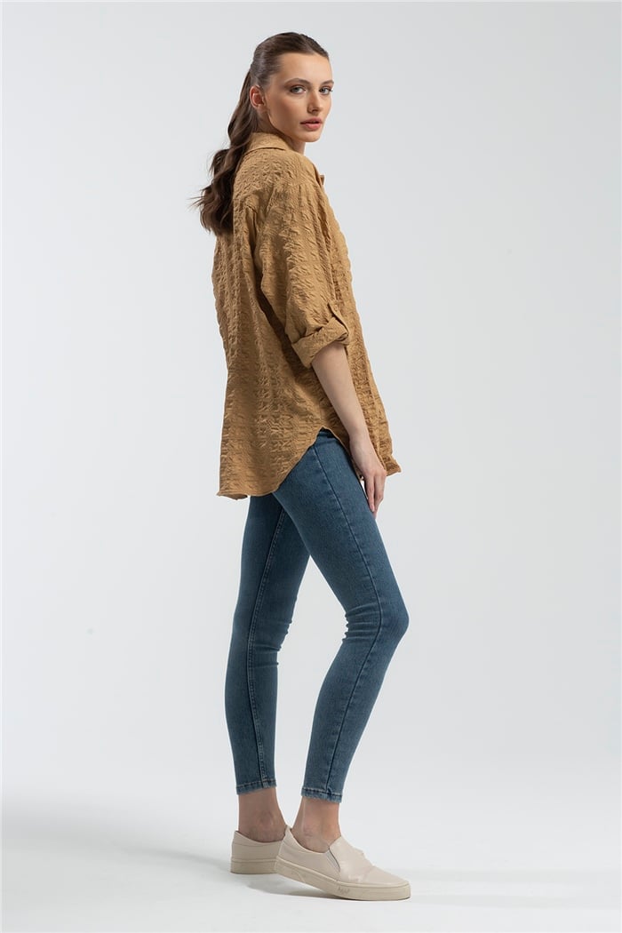 Nisan Düğmeli  Gömlek  CAMEL  N21-1025