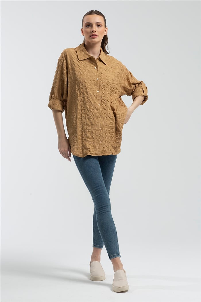 Nisan Düğmeli  Gömlek  CAMEL  N21-1025