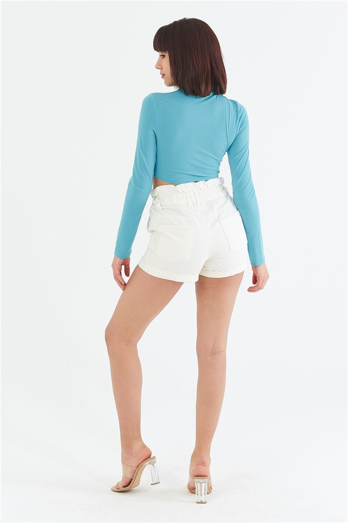 Nisan HALKA DETAYLI BLUZ  AQUA  N22-1355