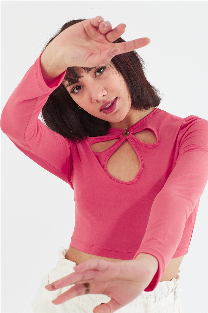 Nisan HALKA DETAYLI BLUZ  CORAL  N22-1355