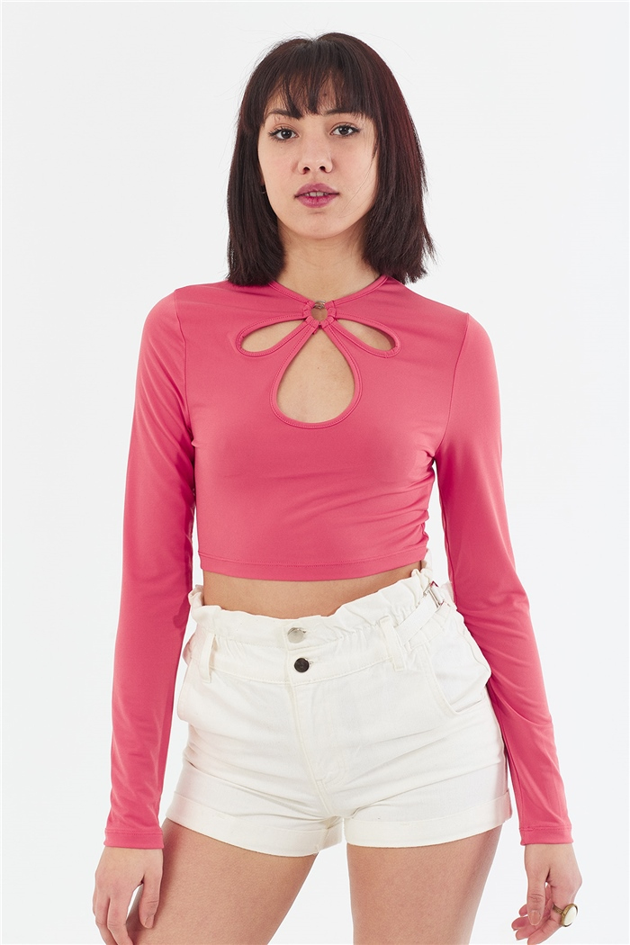 Nisan HALKA DETAYLI BLUZ  CORAL  N22-1355