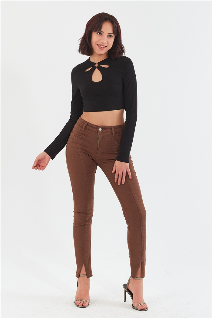 Nisan HALKA DETAYLI BLUZ  SİYAH  N22-1355