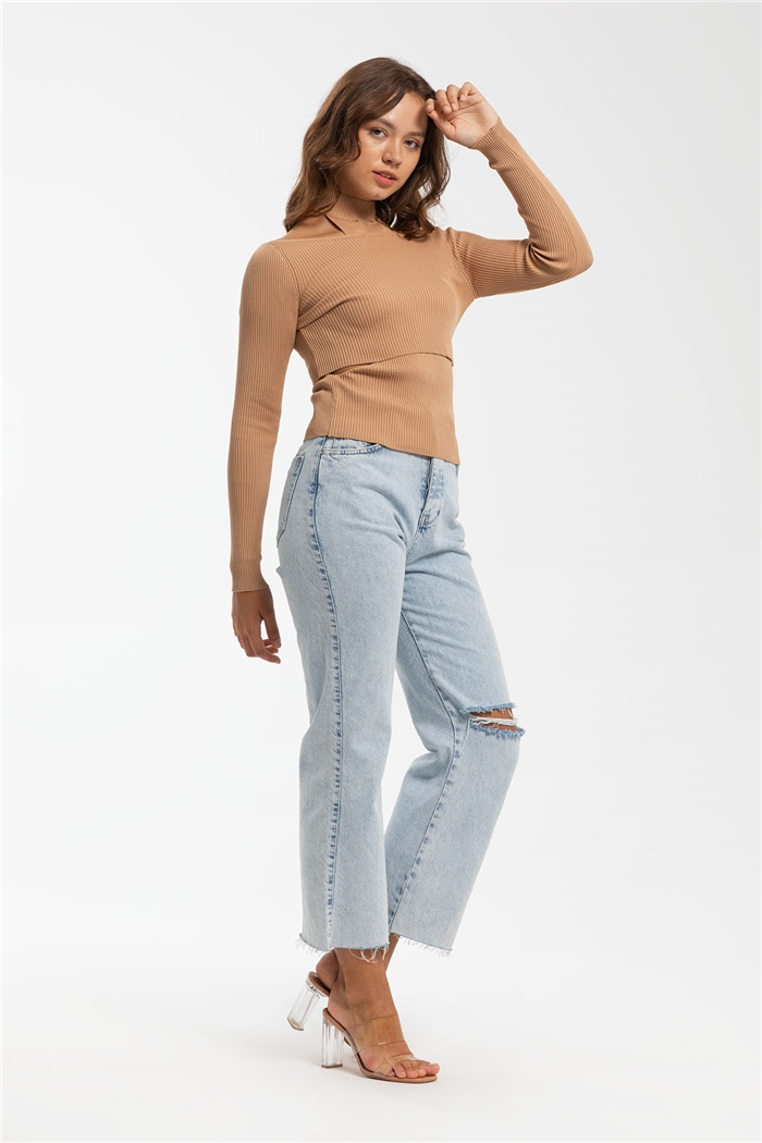 Nisan İkili Triko Bluz  CAMEL  TT3227-T