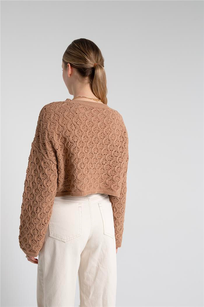 Nisan  Kabartma Desen Triko Kazak CAMEL TT3767-Z