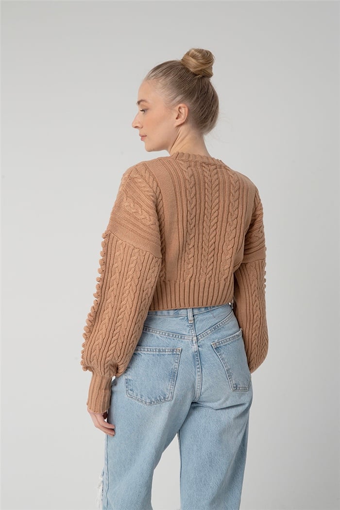 Nisan Kadın Basic Triko Kazak CAMEL TT3784-Z