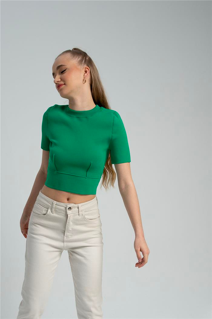 Nisan Kadın Bisiklet Yaka Kısa Kollu Triko Top BENETTON TT3877-Z