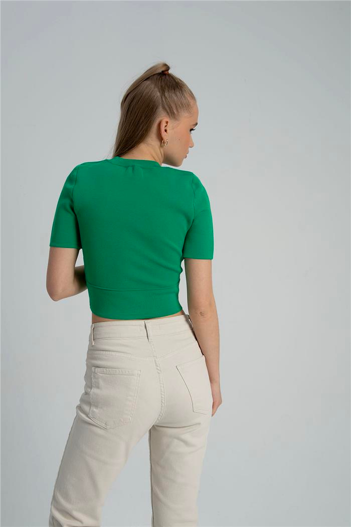 Nisan Kadın Bisiklet Yaka Kısa Kollu Triko Top BENETTON TT3877-Z