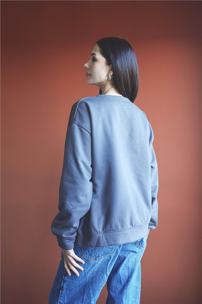 Nisan Kadın Bisiklet Yaka Oversize Sweatshirt ANTRASİT N24-1782