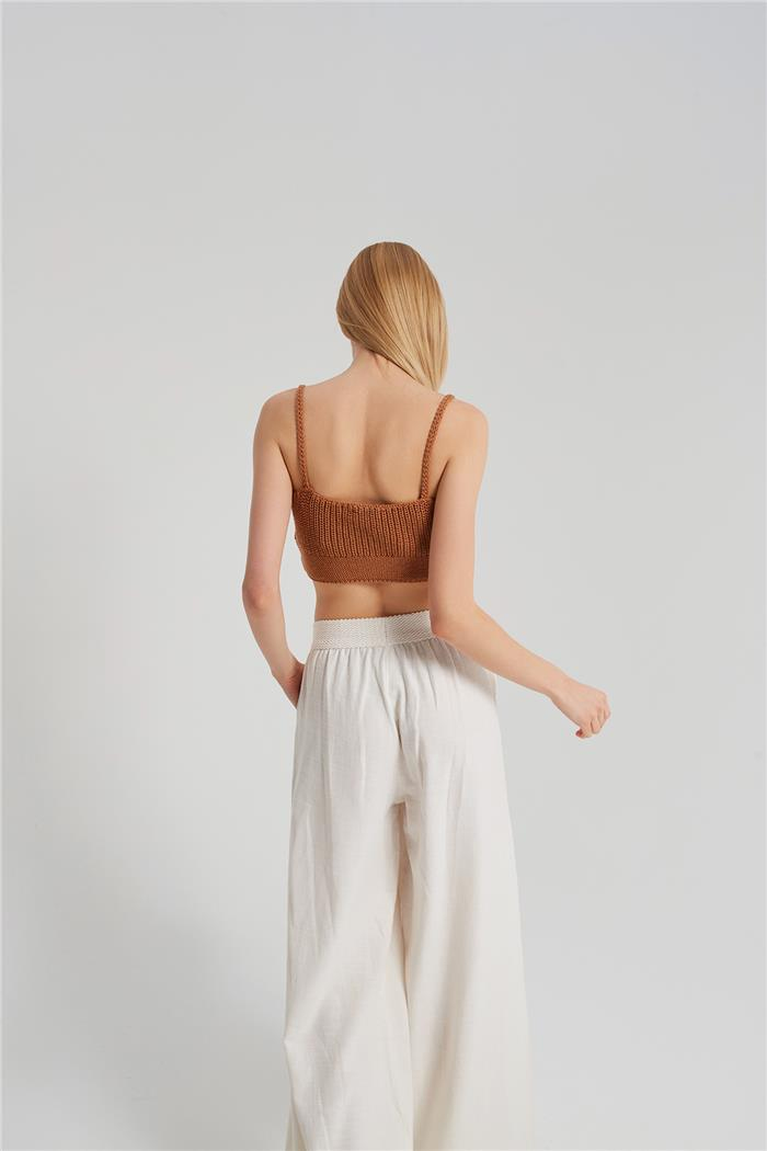 Nisan Kadın Crop Triko Büstiyer CAMEL TT3146-Z