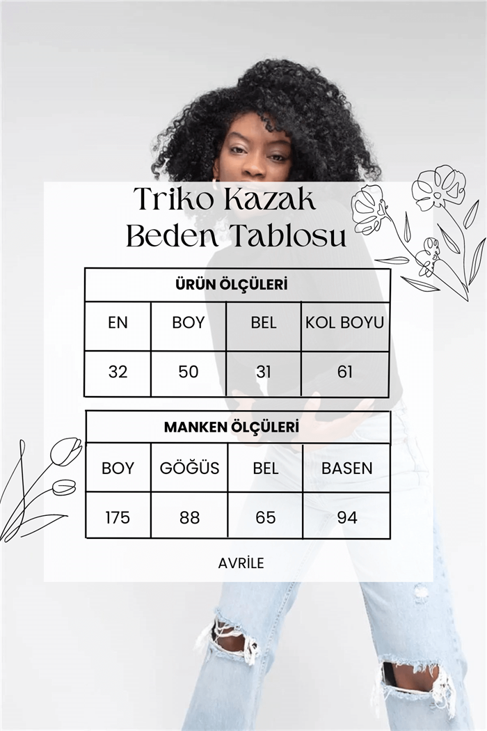 Nisan Kadın Fitilli Balıkçı Yaka Triko Kazak SİYAH TT3812-Z