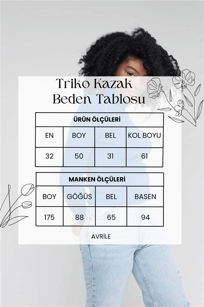 Nisan Kadın Fitilli Balıkçı Yaka Triko Kazak SAKS TT3812-Z
