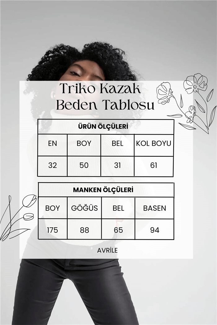 Nisan Kadın Fitilli Balıkçı Yaka Triko Kazak EKRU TT3812-Z