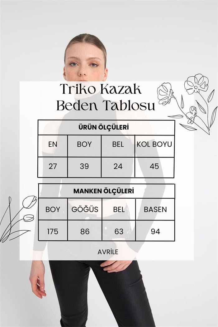 Nisan Kadın Kol Pencere Detaylı Triko Kazak SİYAH TT3841-Z