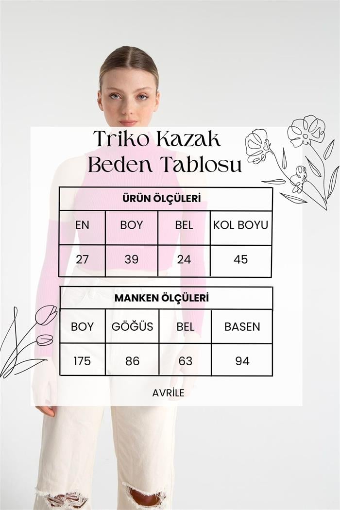 Nisan Kadın Kol Pencere Detaylı Triko Kazak FUŞYA TT3841-Z