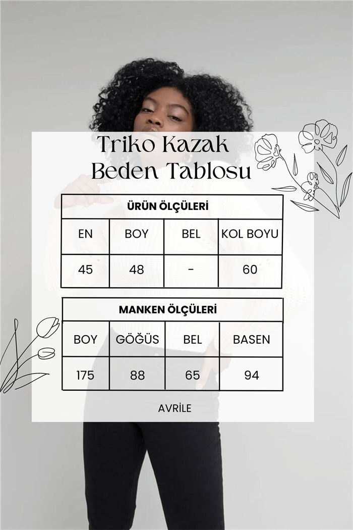 Nisan Kadın Saç Örgü Detaylı Triko Kazak SİYAH TT3820-Z