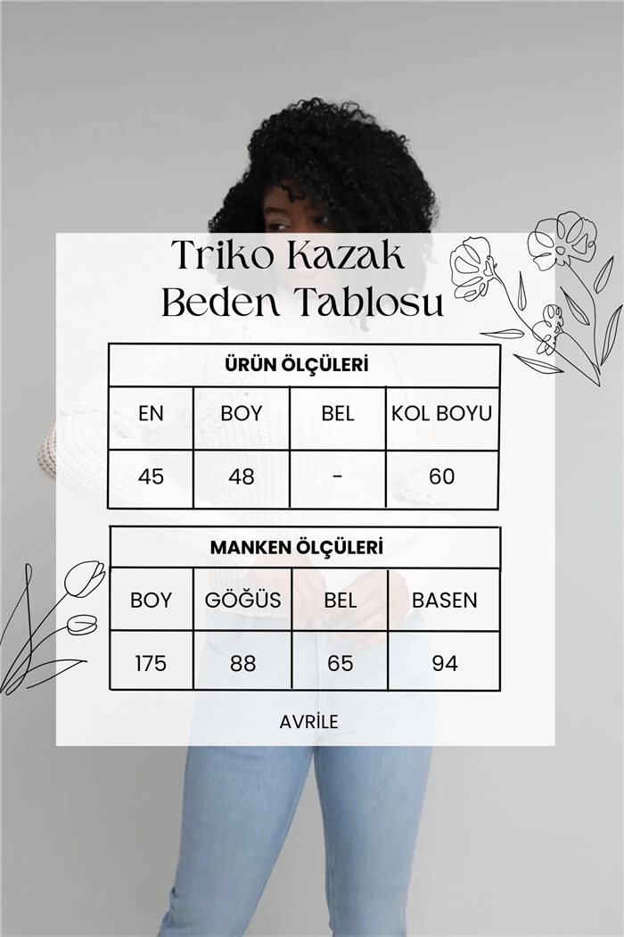 Nisan Kadın Saç Örgü Detaylı Triko Kazak TAŞ TT3820-Z