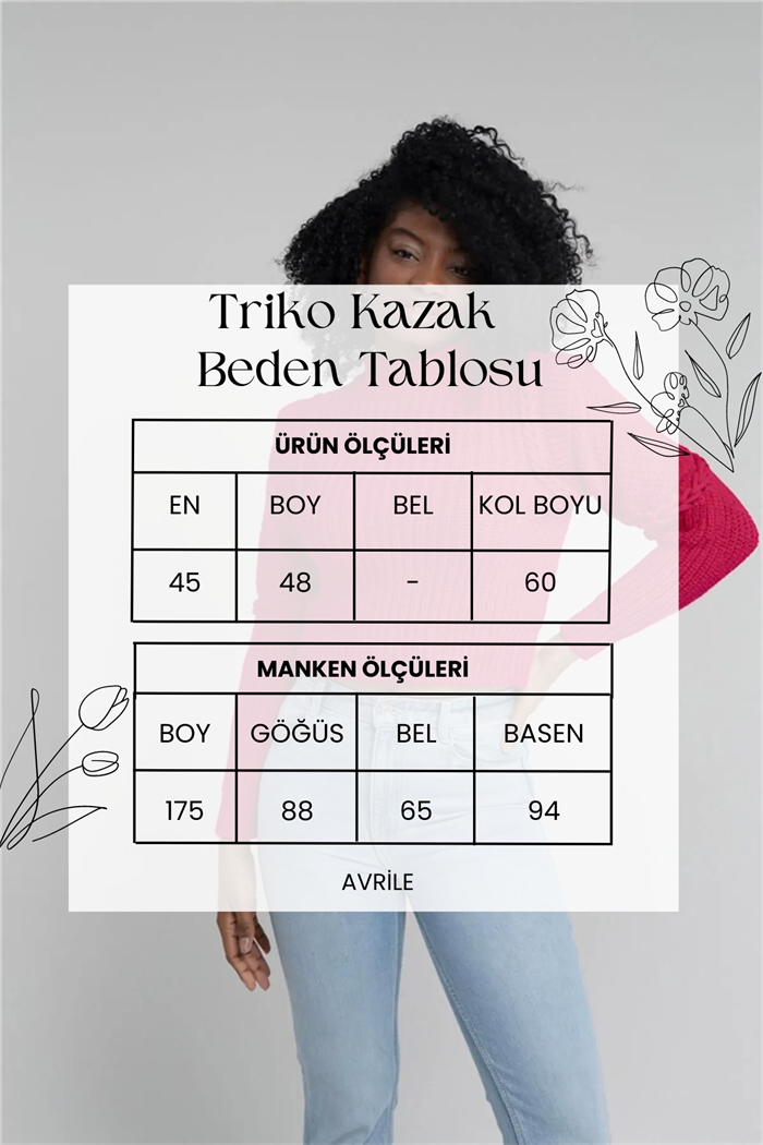 Nisan Kadın Saç Örgü Detaylı Triko Kazak FUŞYA TT3820-Z