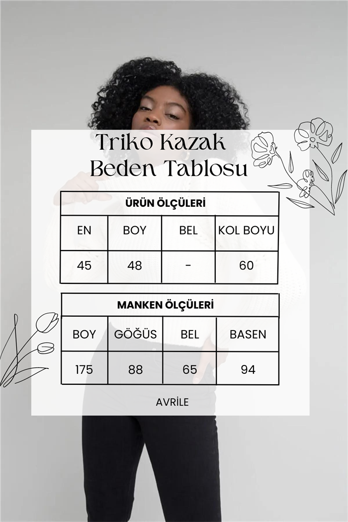 Nisan Kadın Saç Örgü Detaylı Triko Kazak EKRU TT3820-Z