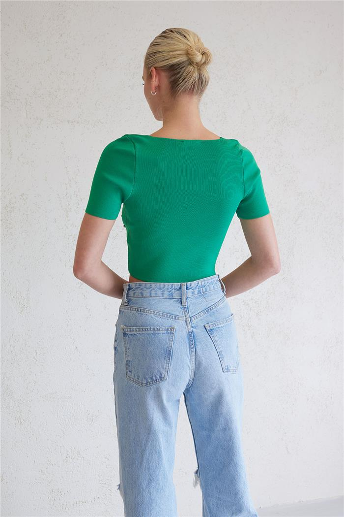 Nisan Kadın Taşlı Triko Bluz BENETTON TT3948-Z