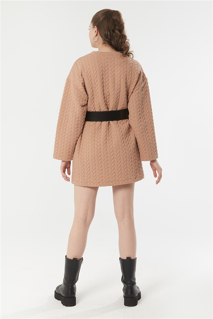Nisan Kapitone Elbise  CAMEL  N22-1292